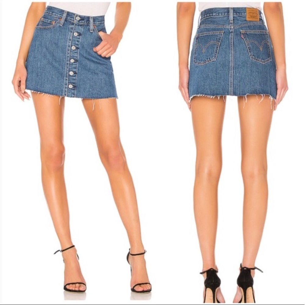 Levi’s Premium Button Front Mini Skirt